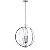 Lustre Karland de Dainolite de 20 po de diamètre avec bande cloutée de cristaux, fini chromé poli et 6 ampoules
