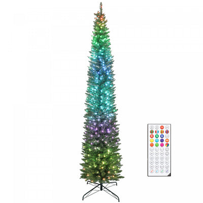 HOMCOM 9ft Christmas Tree with DIY Synchronized LEDs, Xmas Tree, Green