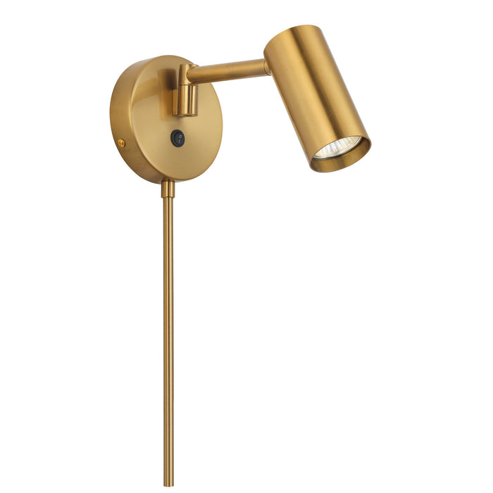 Projecteur mural Stanly de Dainolite avec bras articulé, fini laiton vieilli et 1 ampoule
