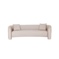 Canape deux places moderne glamour Sylvia 264 cm en tweed coloris Poussiere d’or