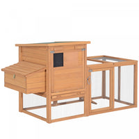 Pawhut Poulailler A 2 Niveaux Poulailler En Bois Clapier A Lapin Cage A Volaille Jardin Exterieur Av