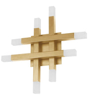 Applique murale Acasia de Dainolite en acrylique givré qui diffuse la lumière, avec fini laiton vieilli et ampoule de 24 W