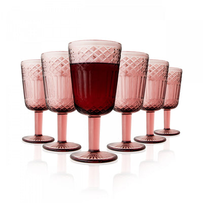 Arimi Claire Goblet Set 6-Piece Pink|Ensemble De 6 Verres A Vin Arimi Claire, Rose