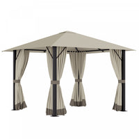 Outsunny 10' X 10' Tonnelle Pavillon Jardin Patio Terrasse Gazebo Exterieur Avec Parois Laterales Ch