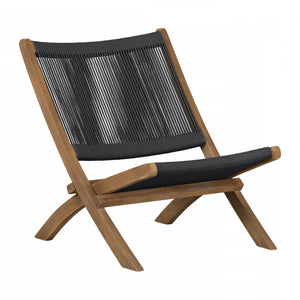 Fauteuil de détente Agave en bois et en corde - naturel et gris