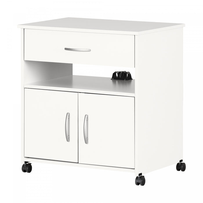 Axess Rangement A Imprimante Sur Roulettes - Blanc Solide
