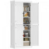 HOMCOM Garde-manger Cuisine 4 Portes Autoportant Etageres Blanc