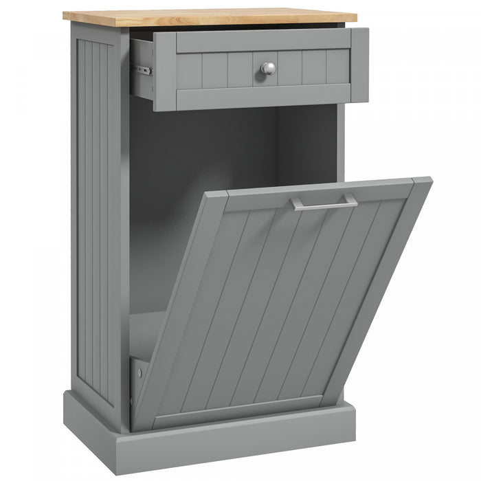HOMCOM Armoire de poubelle inclinable de cuisine, armoire de recyclage