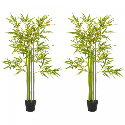 Outsunny 4' Artificial Bamboo Tree Set of 2, Fake Plant Indoor Decoration