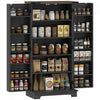 HOMCOM Armoire de cuisine avec etageres reglables, noir