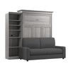 Grand lit escamotable Versatile de Bestar de 92 po (L) avec sofa et organisateur de garde-robe - blanc
