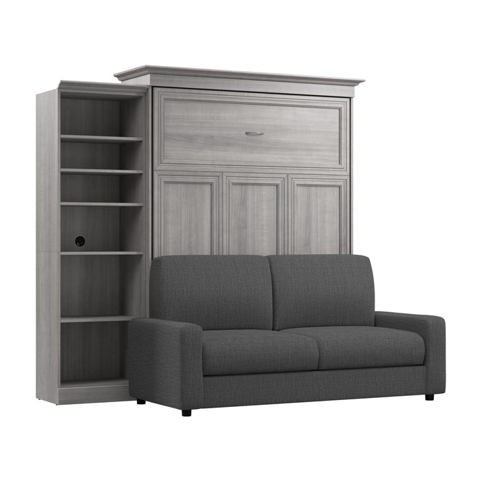 Grand lit escamotable Versatile de Bestar de 92 po (L) avec sofa et organisateur de garde-robe - blanc