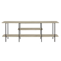  Table console contemporaine moderne Celine 180 cm en gris rustique (3 etageres)