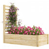 Outsunny Jardiniere Surelevee En Bois, Jardiniere Avec Treillis, Naturel