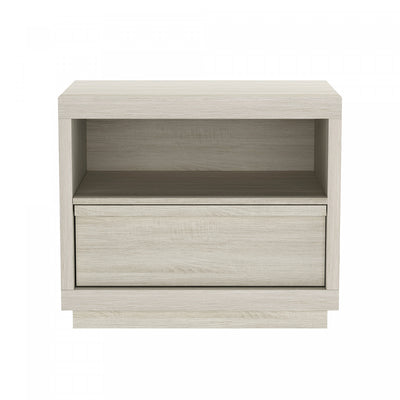 Navis Contemporary 26" Nightstand in Whitewashed Oak (1-Drawer) | Table de nuit contemporaine Navis 26" en chene blanchi (1 tiroir)