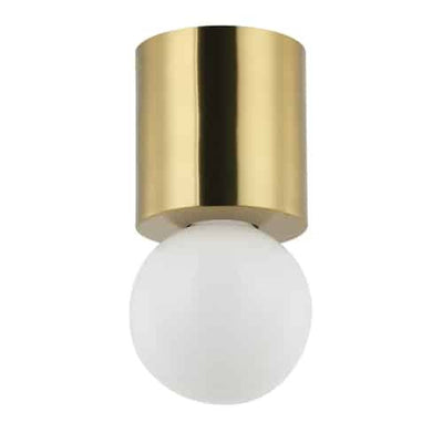 Dainolite Theron 1 Light Flush Mount Globe Aged Brass Finish Lamp|Plafonnier affleuré Theron de Dainolite en forme de globe, avec fini laiton vieilli et 1 ampoule