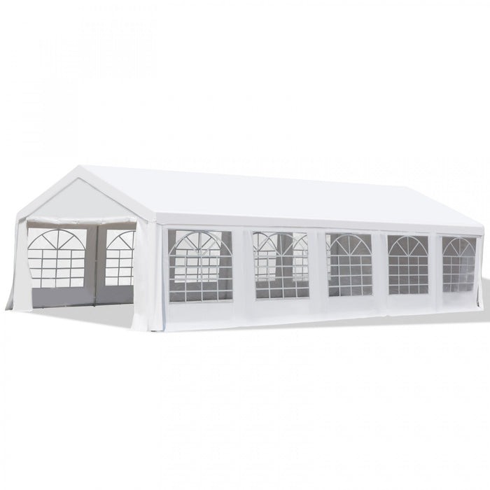 Outsunny Heavy Duty 32x16ft Grand Carport Canopy Event Party Tente Gazebo Blanc