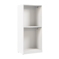 Système de garde-robe modulaire à 2 espaces pour suspendre Florence de Bestar de 35 po avec éclairage à DEL - blanc