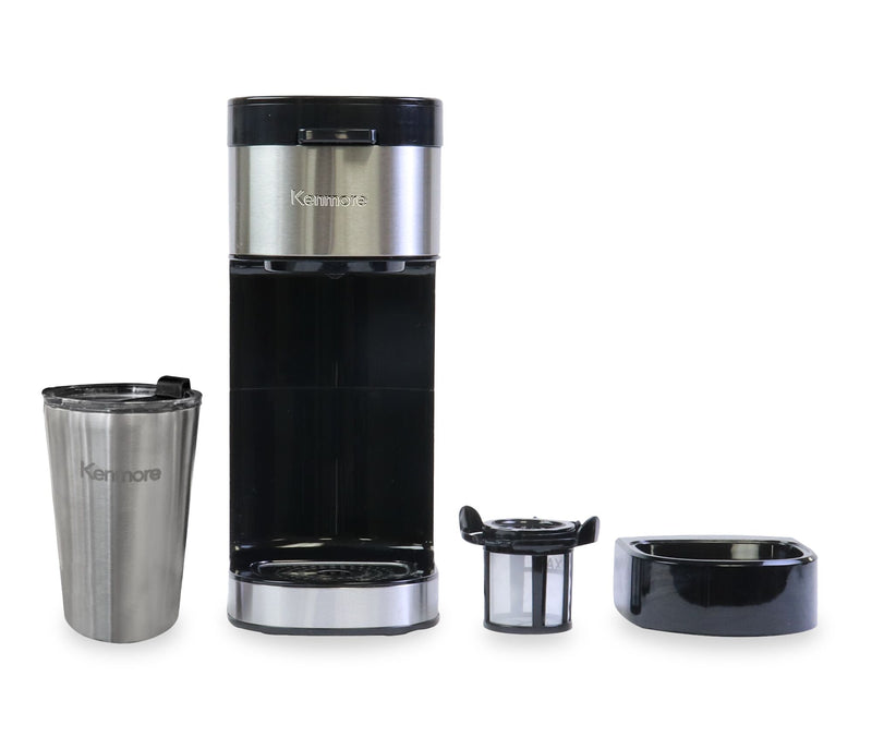 Cafetière Kenmore à portion individuelle avec tasse de voyage - noire - KKCMKCM-B