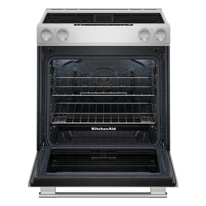 Cuisinière électrique encastrée KitchenAid de 6,4 pi3 à aspiration descendante - fini en acier inoxydable PrintShieldMC - KSEV730TPS 