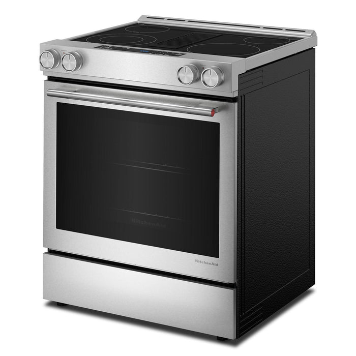 Cuisinière électrique encastrée KitchenAid de 6,4 pi3 à aspiration descendante - fini en acier inoxydable PrintShieldMC - KSEV730TPS 