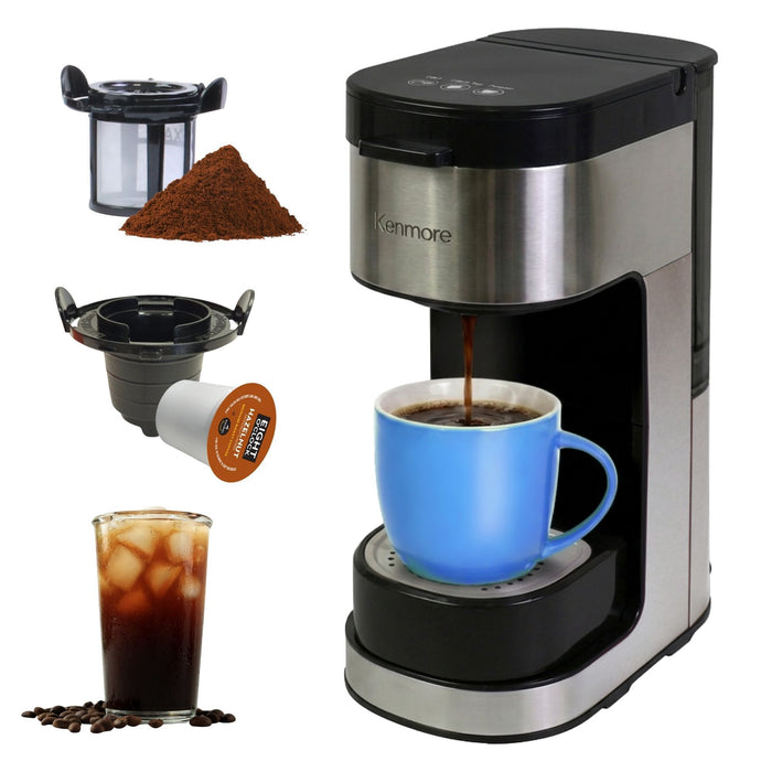 Cafetière Kenmore à portion individuelle avec tasse de voyage - noire - KKCMKCM-B