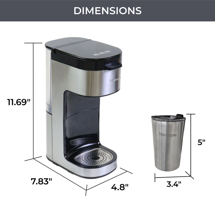 Cafetière Kenmore à portion individuelle avec tasse de voyage - noire - KKCMKCM-B