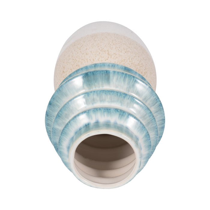 Vase de 12 po avec dessus cannelé et fini réactif - multicolore