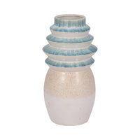  Vase de 12 po avec dessus cannelé et fini réactif - multicolore