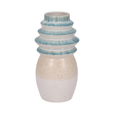 12" Fluted Top Vase Reactive Finish - Multi-Colour | Vase de 12 po avec dessus cannelé et fini réactif - multicolore
