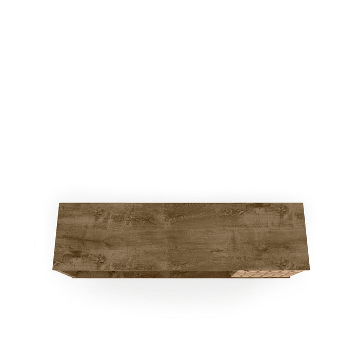 Meuble pour téléviseur Liberty de Manhattan Comfort de 53,14 po de style moderne du milieu du 20e siècle avec 5 tablettes et 1 porte - brun