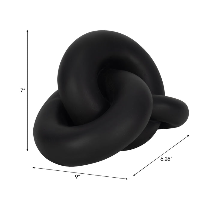 Décoration de nœud de 9 po en résine - noire