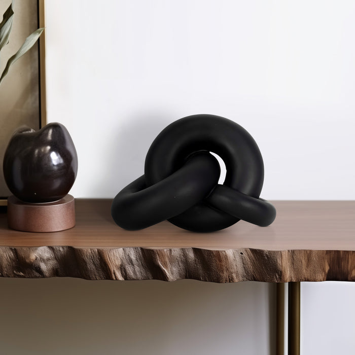 Décoration de nœud de 9 po en résine - noire