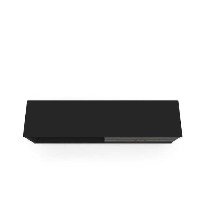 Meuble pour téléviseur Liberty de Manhattan Comfort de 62,99 po de style moderne du milieu du 20e siècle avec 3 tablettes et 2 portes - noir