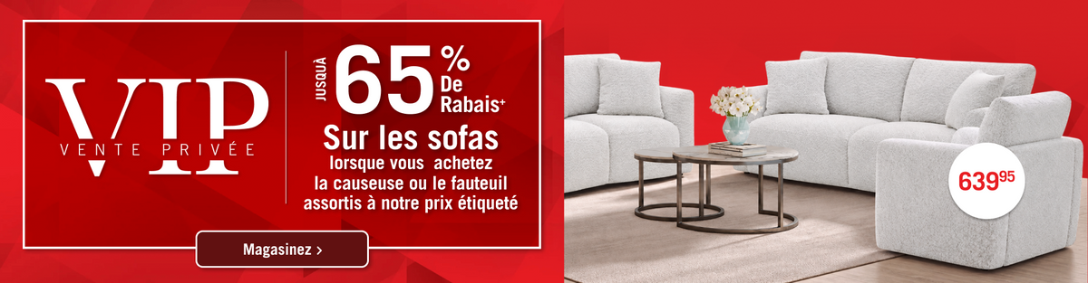 VIP Private Sale at The Brick! 65% Off Sofas when you buy the mathcing loveseat or chair at our ticket price! Shop Now!