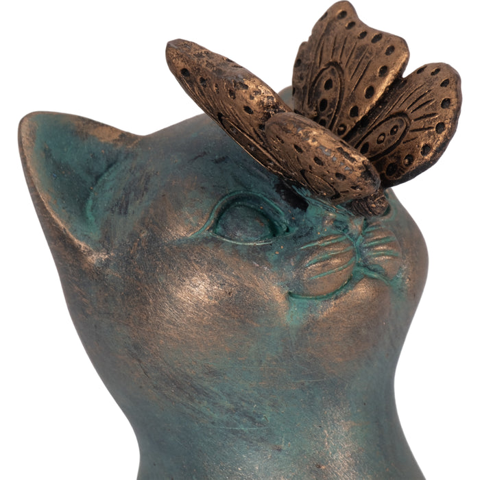 Chat de 7 po avec papillon sur le nez - multicolore