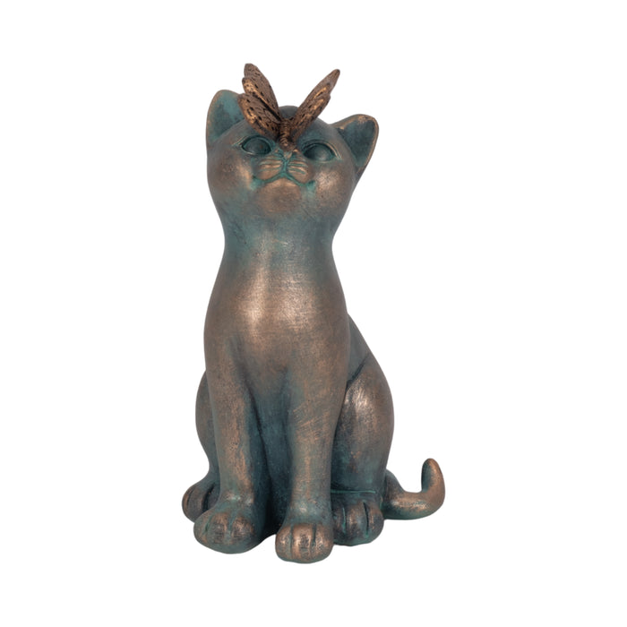 Chat de 7 po avec papillon sur le nez - multicolore