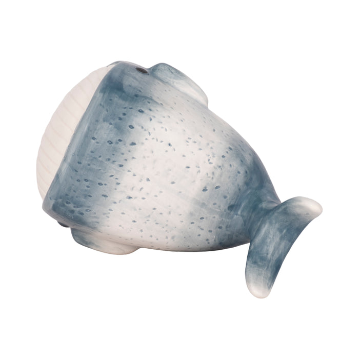 Décoration de baleine bleue de 8 po - bleue et blanche