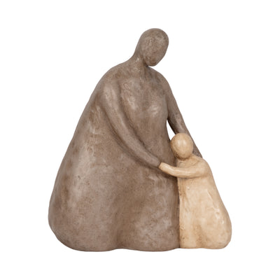 Resin 10" Parent and Child - Brown|Parent et enfant de 10 po en résine - brun