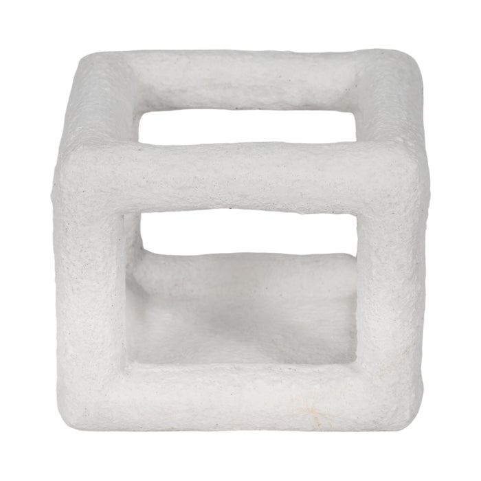 Cube ouvert texturé de 6 po - blanc