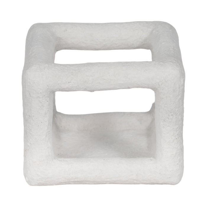 Cube ouvert texturé de 6 po - blanc