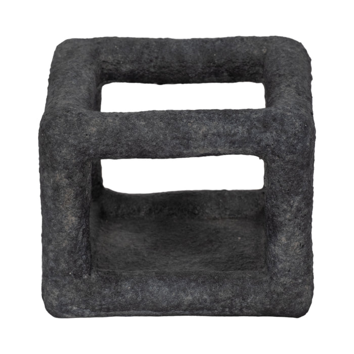 Cube ouvert texturé de 6 po - noir