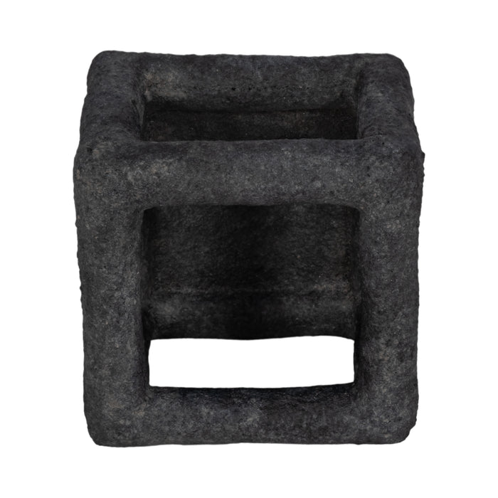 Cube ouvert texturé de 6 po - noir