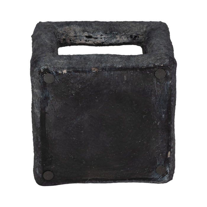 Cube ouvert texturé de 6 po - noir