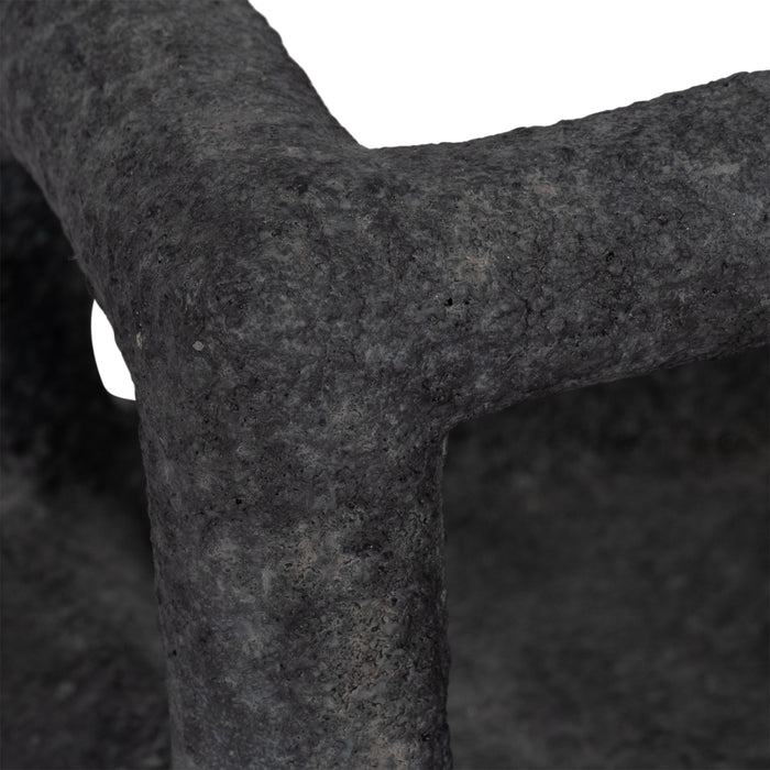 Cube ouvert texturé de 6 po - noir