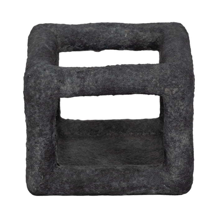 Cube ouvert texturé de 6 po - noir