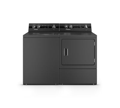 Huebsch® 3.2 Cu. Ft. Top Load Washer and 7.0 Cu. Ft. Electric Dryer – Matte Black  | Laveuse à chargement par le haut de 3,2 pi3 et sécheuse électrique de 7,0 pi3 de Maytag – noir mat