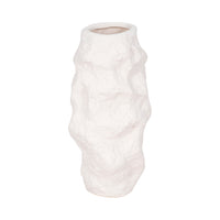 Vase de 11 po en céramique à texture irrégulière - blanc