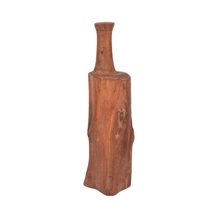 Article décoratif de table bouteille de 18 po en bois recyclé - brun