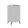 Armoire à chaussures Hampton de Manhattan Comfort avec 4 tablettes et pattes en bois massif - blanche